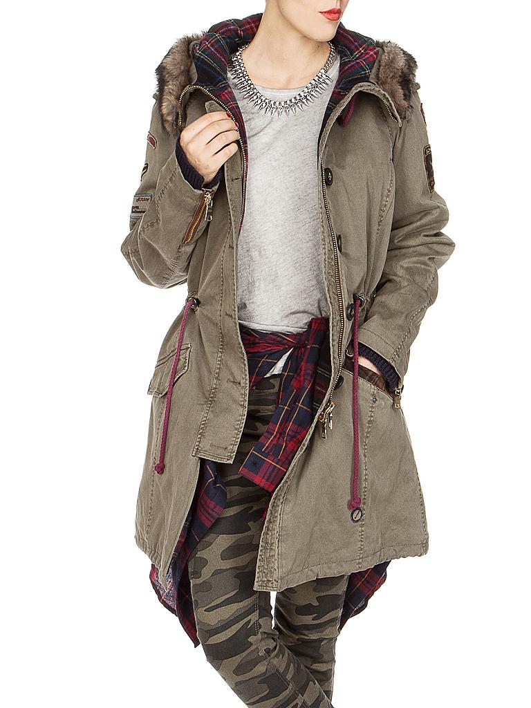Parka mit Patches Fakefur Parka mit Patches Fakefur